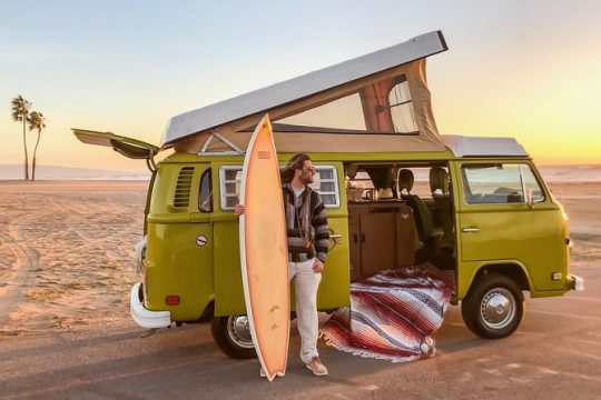 Malibu Beach Surf Tour in a Vintage VW Van