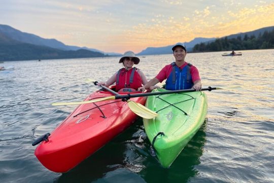 Sunset Kayaking in the Columbia River Gorge