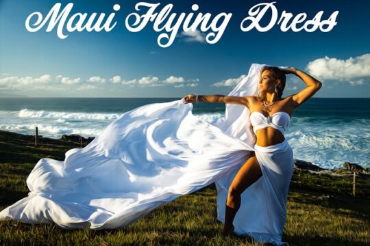 Wailea Beach Private Maui Flying Dress Photoshoot Experience