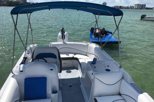 Cruise on a 21 Luxury Deck Boat Choice of Tour Sandbars Watermat